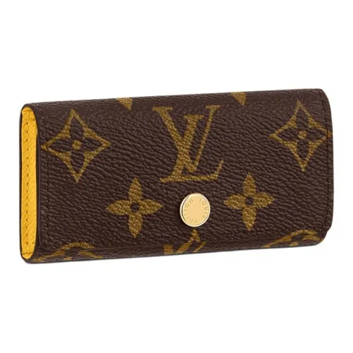 LOUIS VUITTON Monogram Холст Key Pouch Женские Желтый Коричневый