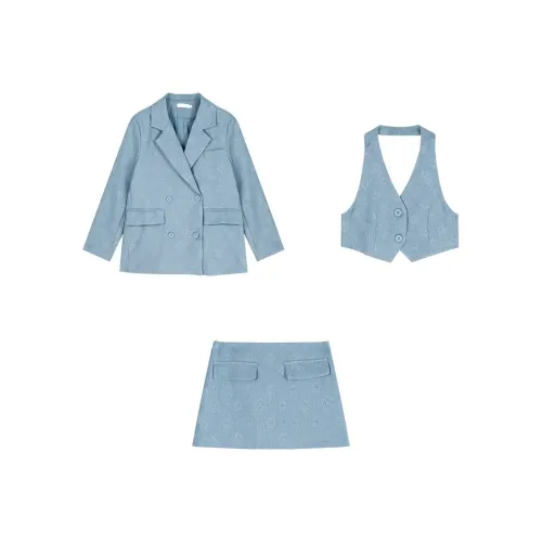 PAZZO Синий Трёхкомпонентный Набор Женские Комплекты с Юбкой