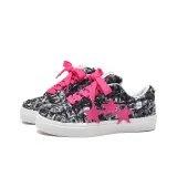 Чёрный, розовый, звёзды (розовые шнурки)