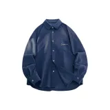 [Фланель Мягкая и Дружественная к коже] Синий (Соединенная линия Пава Логотип на груди)