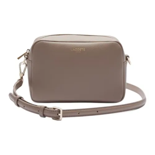 LACOSTE Сумка через плечо из коровьей кожи женская бежевая