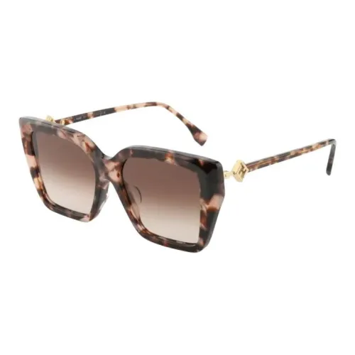 FENDI Пластиковая оправа Квадратные Солнцезащитные очки Унисекс Черепаховый