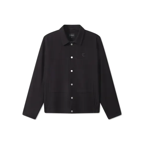 Cabbeen 3D Вышивка Свободный крой Углерод Черный 01 Мужские Куртки