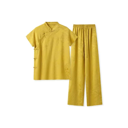 MH Жёлтые Женские Повседневные Костюмы