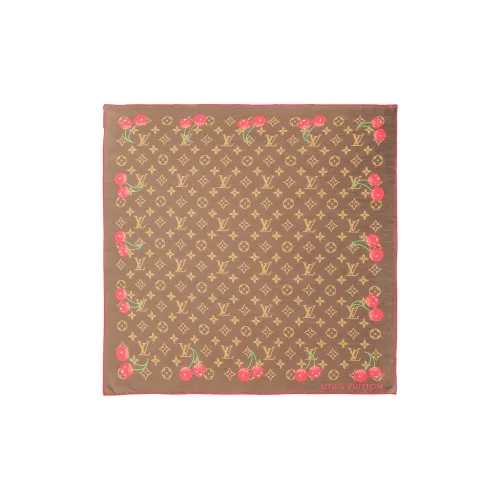 LOUIS VUITTON Шелковые шарфы Унисекс Коричневый
