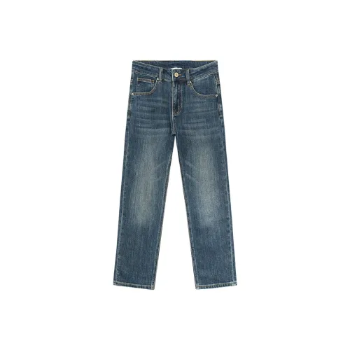 SENJIALUO Синий Мужской Джинсы