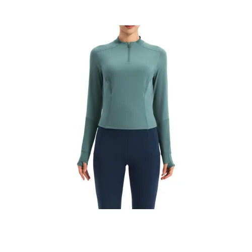 DECATHLON Бирюзовый Женские Йога T-рубашки