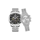 5587 Серебряный корпус с черным циферблатом + 3360 Классический белый