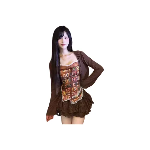 AURORA MUSE Кардиган+Майка+Юбка Женские Комплекты с юбкой