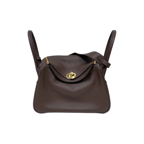 HERMES Lindy Swift Кожа Сумка через плечо Сумка на плечо Мини Женская 44 MOKA Мокко