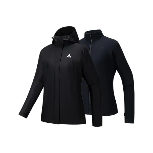 ANTA Водонепроницаемый и Ветрозащитный Ветровка Женская Основная Черный