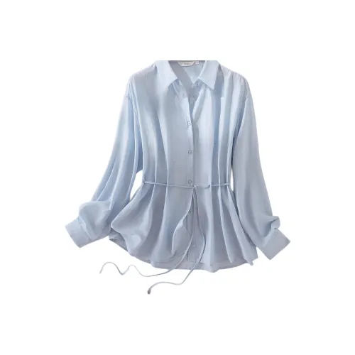 IHIMI Небесно-голубой Женские Рубашки
