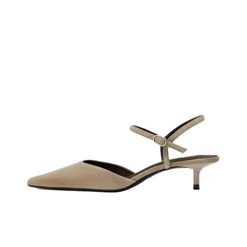 ZARA Узкий каблук Высокие каблуки 4CM Женские Песочно-коричневый