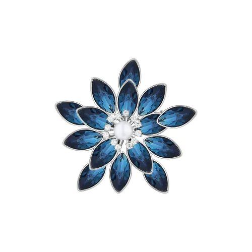 Фиолетовые синтетические кубические циркониевые брошки женские