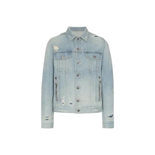 BALMAIN Blue Men's Denim Jackets BALMAIN Синий Мужские Джинсовые Куртки