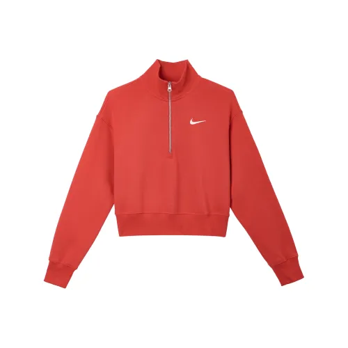 Nike Dragon New Year's Collection Спортивная одежда Phoenix Fleece Толстовка Женская Красная