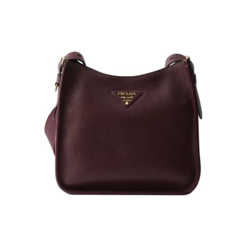PRADA Телячья кожа Сумка через плечо Средняя Женская Бордовый