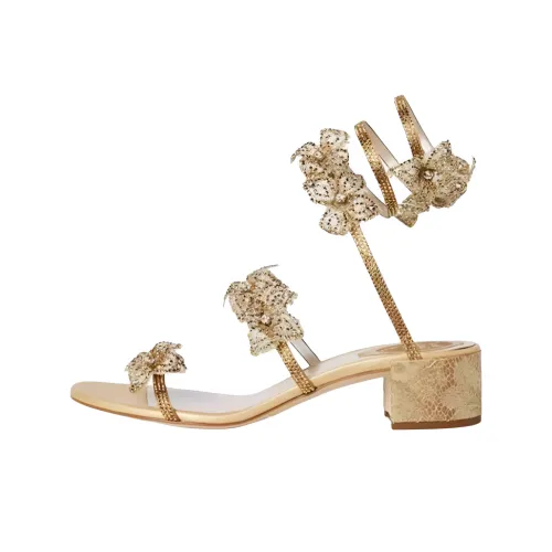 RENE CAOVILLA Floriane One Ремешок Сандалии 4,5 см Женские Золотые