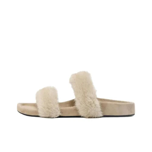 ZARA Слипоны Женские Бежевые