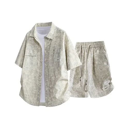 PASOK Рубашка Комплект Короткий рукав Рубашка Шорты Набор Одежды Практичный Карман Дизайн Мода Стиль Удобный