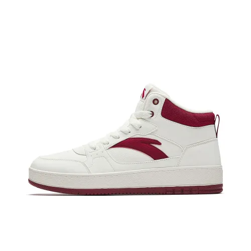 ANTA Original Year Износостойкий и Легкий Высокий Топ Скейтборд Кроссовки Мужские Белый Красный