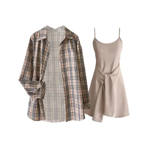 COVER TIME Khaki Женские Повседневные Костюмы