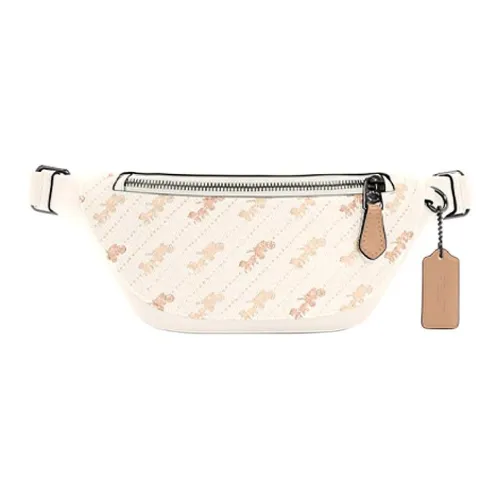 COACH Кожа Одно плечо Сумка через плечо Слинг-сумка Сумка на пояс Мини Мужская Экрю