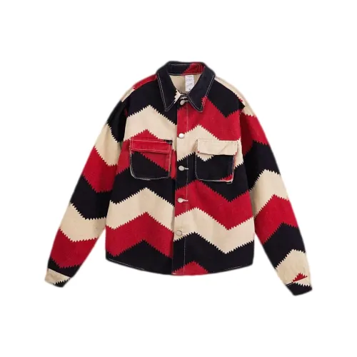 ZHIO ♥Красный♥Повседневный Повседневный Унисекс Джинсовые куртки