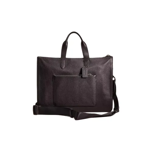 COACH Metropolitan Pebble Leather Briefcase Сумка через плечо Сумка Большая Мужская Черная