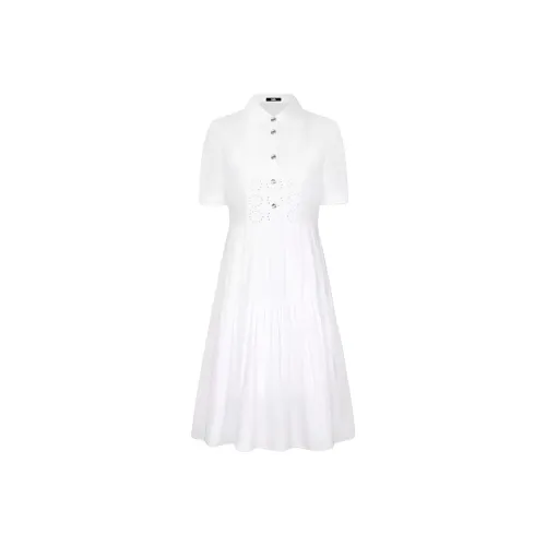 KARL LAGERFELD Короткое платье с короткими рукавами женское белое