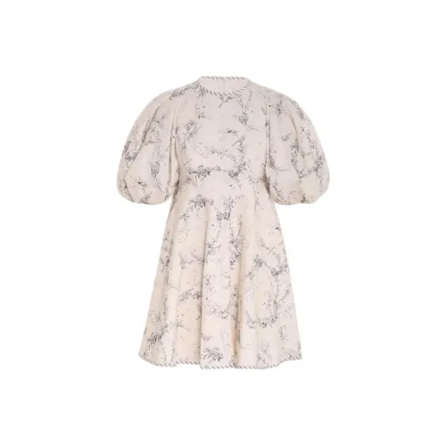 Zimmermann Розовый Женские Короткие Платья с Короткими Рукавами
