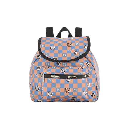 LeSportsac Ткань Рюкзак Средний Женский Синий Оранжевый