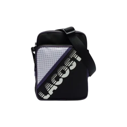 Сумка через плечо из полиамида стандартная мужская фиолетовая и черная совместная с LACOSTE