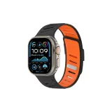 [Black Orange] Выдвижной Застежка Дышащий Двухцветный Кремниевый Ремешок
