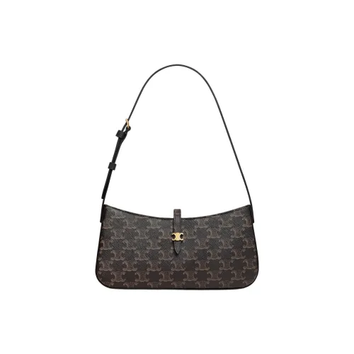 CELINE Triomphe Регулируемый ремешок Сумка через плечо Женская Черная