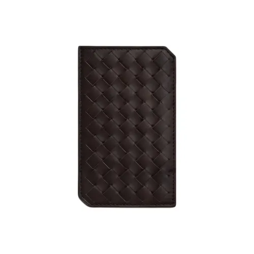Bottega Veneta Мужской держатель для карт из телячьей кожи темно-коричневый