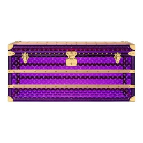 LOUIS VUITTON COURRIER LOZINE Золотой тонированный металлический компонент коробка для хранения мужской фиолетовый