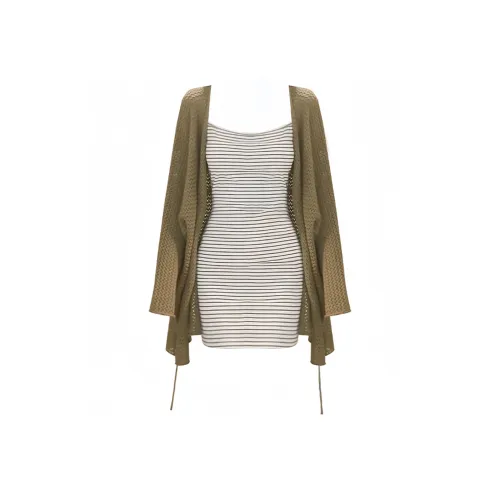 COVER TIME Хаки Топ + Хаки Юбка Женские Юбочные Комплекты