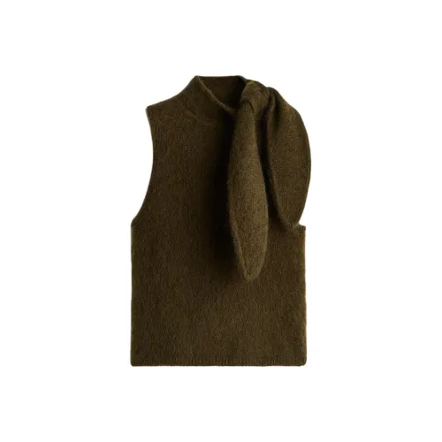 H M Темно-хаки Зеленые Женские Майки