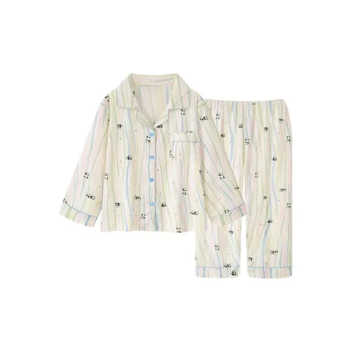MIMOSA CHUR Полосатый Панда Женские Пижамные Комплекты