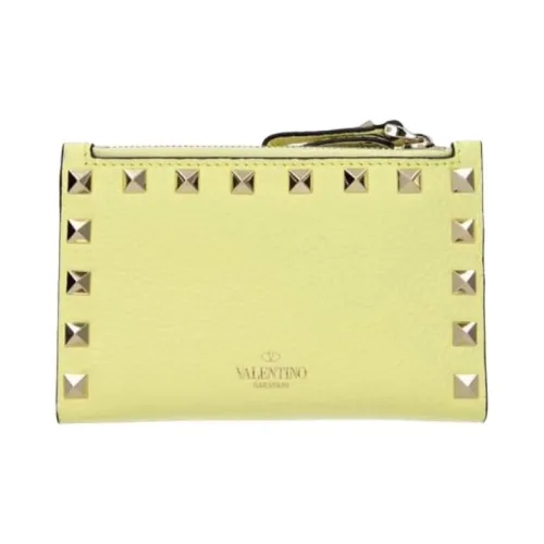 Valentino Rockstud Телячья кожа Кошелек для монет кошелек держатель для карт стандартный женский желтый