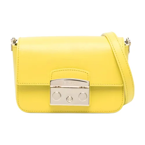 Furla Metropolis Collection Кожа Сумка через плечо Маленькая Женская Желтая