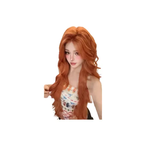 YOSEE Перука для женских длинных кудрявых волос естественный оттенок новинка оранжево-коричневый сетка красный большая волна средняя часть кожа благоприятный для лица