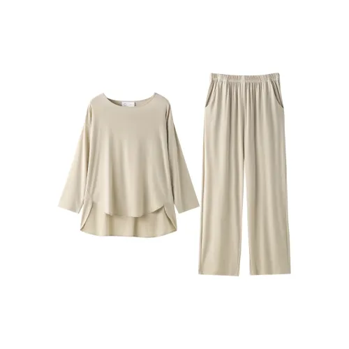MEONSILL Весенний и Осенний комплект пижам Женские 2 предмета светлый хаки