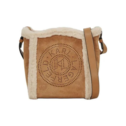 Karl Lagerfeld K CIRCLE Телячья кожа с полиэстером Ведрообразная сумка плечевая сумка Маленькая Женская Карамель