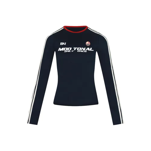 MOO TONAL Темно-синие женские футболки T