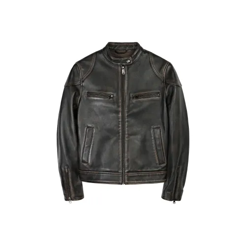 MCS Темный кофейный W8 Женские кожаные куртки