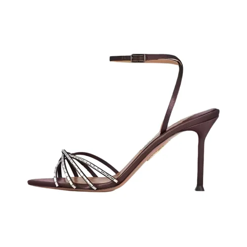 AQUAZZURA Tell ME One Ремень Сандалии 8,5 см Женские Темно-коричневый