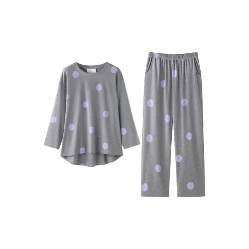 MEONSILL Весенний и Осенний комплект пижам для женщин 2 предмета темно-серый