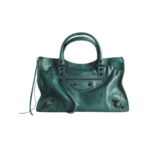 Balenciaga Le City Овечья шкура Тоут Сумка Сумка для покупок Сумка на плечо Сумка среднего размера Женские Deep Emeralds